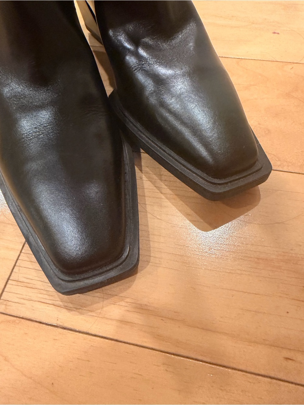 Women's Black Genuine Leather Mid-Calf Western Heel Boots - Picture 9 of 9